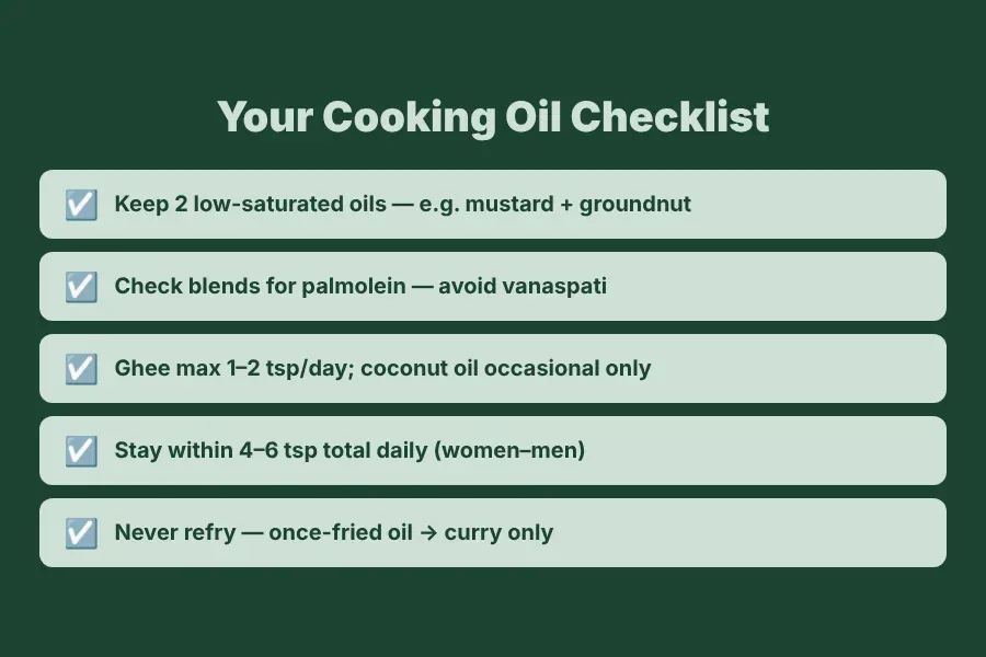 5-point cooking oil checklist for people with diabetes and heart disease