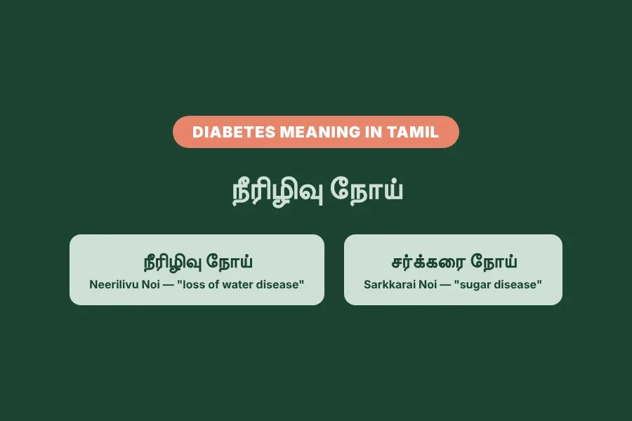 நீரிழிவு நோய் at a glance — diabetes meaning in Tamil, key facts about blood sugar, types, and diagnosis
