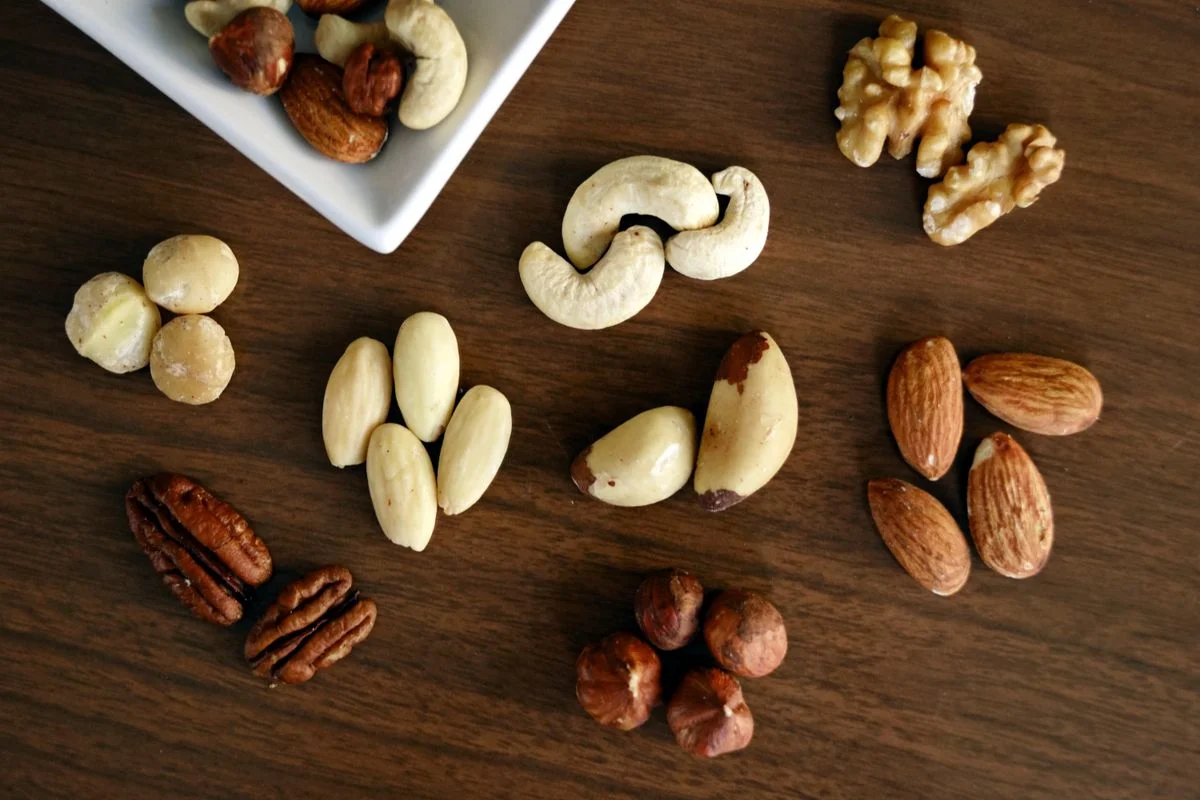Mixed nuts and seeds rich in magnesium and healthy fats